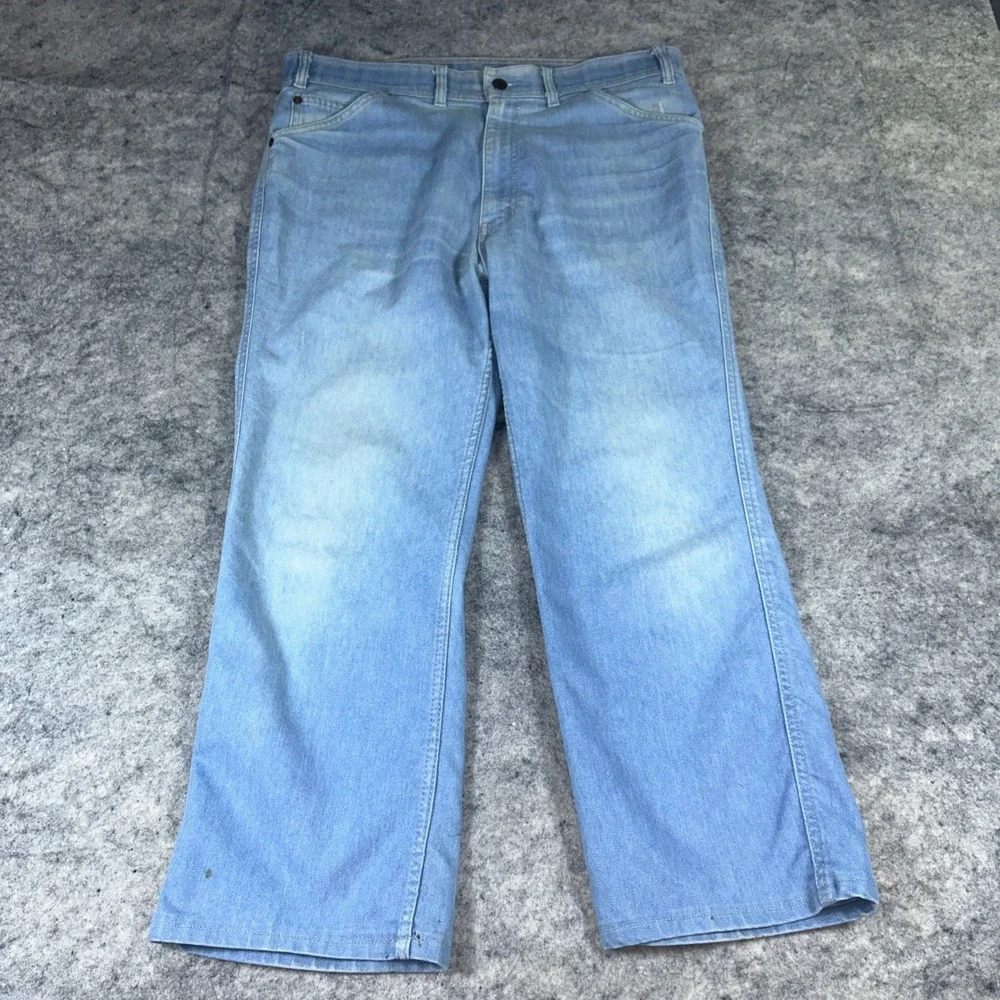 Vintage Levis Skosh More Room Jeans Mens 38x32 Chambray Trousers Pant Orange Tab